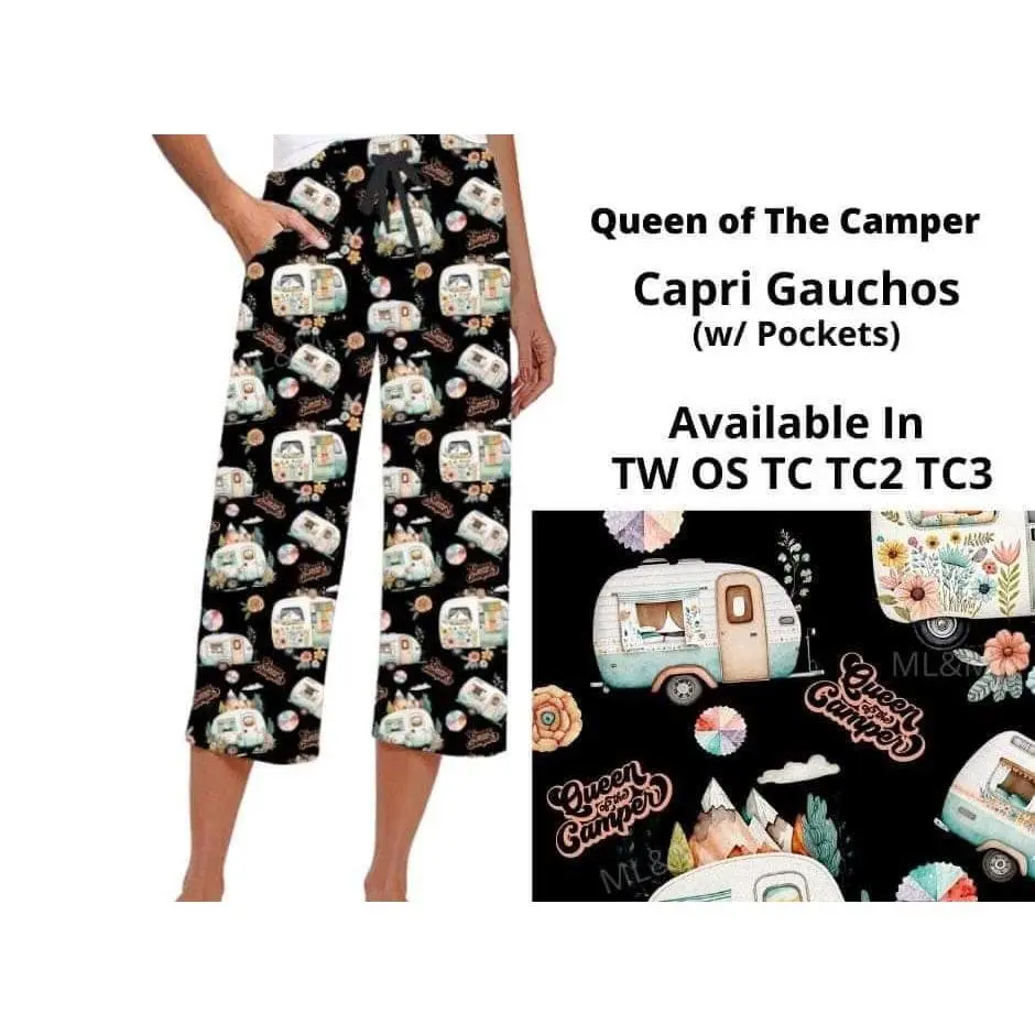 Women's Plus Size Gaucho Pants - Relaxed Fit Bottoms with a Flattering Design and Side Pockets for Casual Wear, Wide Leg, Capri Pants, Gauchos Clothes, Tc2 (24 - 28), Relaxed Look, Loose, Jeans, Queen Of The Camper, Gaucho Look, Tc3 (26/28-32)