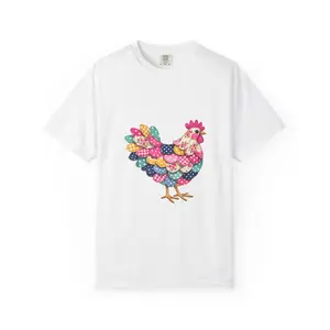 Comfort Colors® Faux Embroidery Patchwork Hen T-Shirt