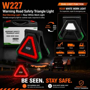 AgriEyes 4-in-1 LED Work Light with Adjustable Stand, Magnetic & Foldable, Emergency Triangle Lights for Truck, Auto Repair