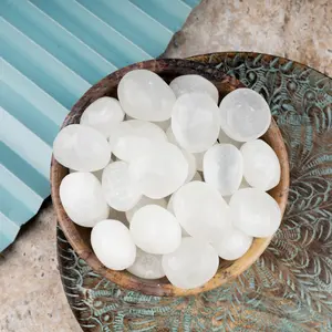 Selenite Crystal Tumble Stone, Authentic Polished Stone for Meditation, Spiritual Gifts, Chakra Healing, Reiki, & Energy Work