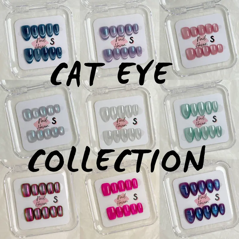 NailHaven| cat eye collection |all kinds of cat eye nails| short press-on nails |cute nails| nails | acrylic press-on| fake nails |Handmade | high quality Press on nails 10 pcs|reusable nails|nail art|nail charm|handmade press ons|uña sacri lic as