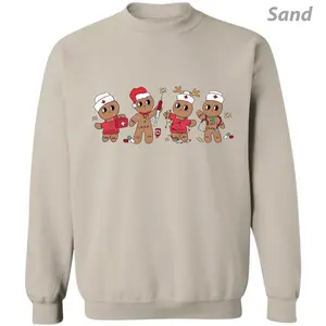 Christmas Nurse Gingerbread Sweatshirt for Healthcare Professionals, Cute Medical Holiday Gift, Unisex Doctor Cookie Sweatshirt, Apparel Made In The USA	