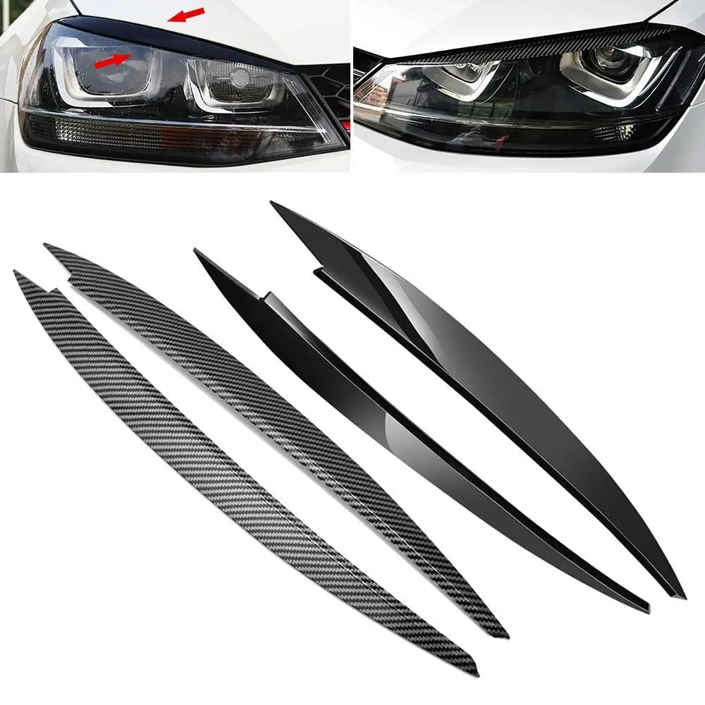 Auto Headlight Decorative Eyelid Inserts, Carbon Fiber Look, Car Styling Trim Accessory, Enhances Exterior Appearance, Body Kit Accessories, Auto Parts Accessories, Automotive