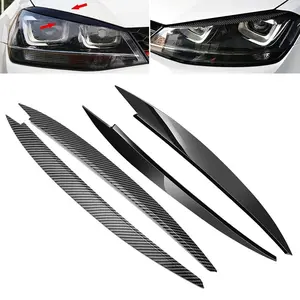Auto Headlight Decorative Eyelid Inserts, Carbon Fiber Look, Car Styling Trim Accessory, Enhances Exterior Appearance, Body Kit Accessories