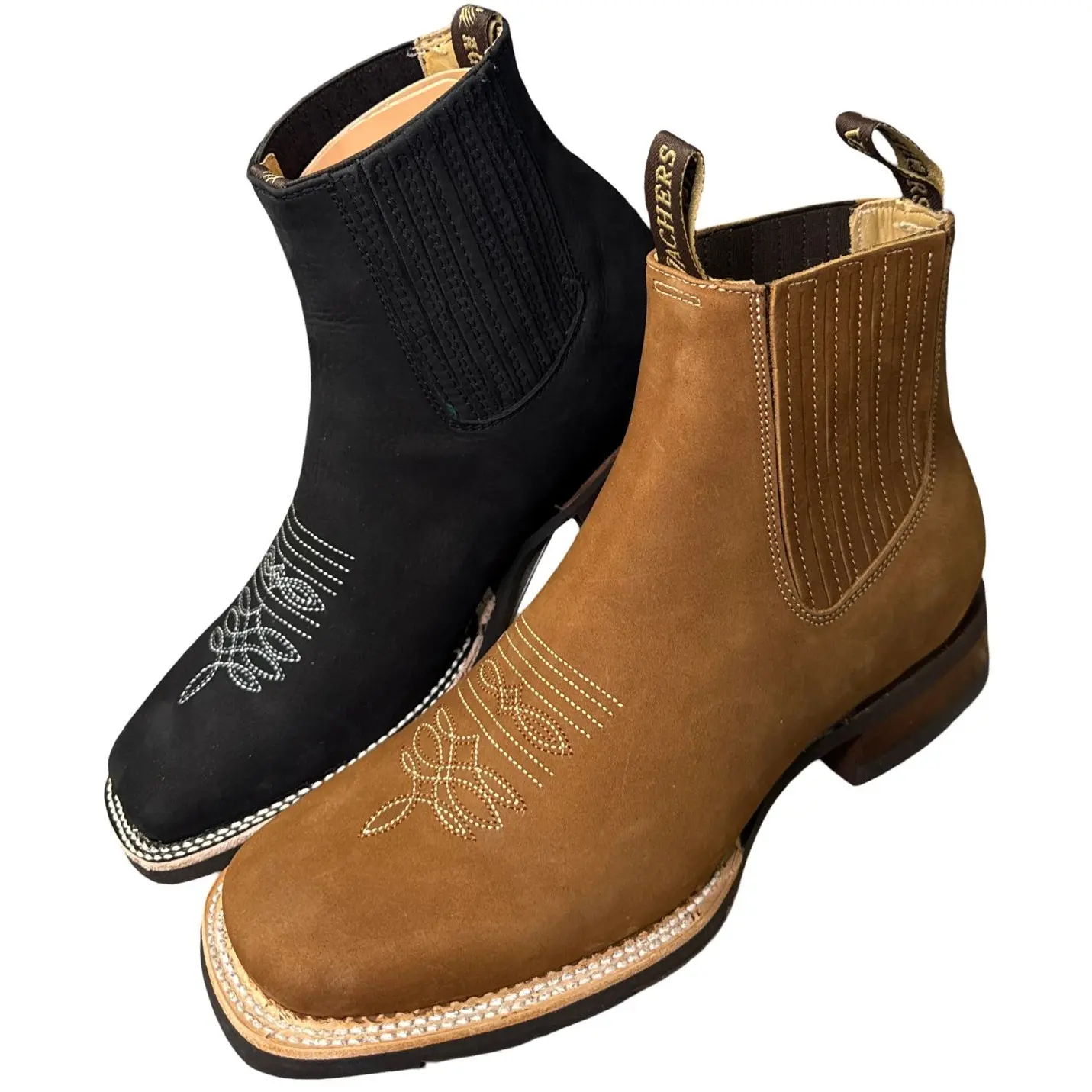 Botín Rodeo 8 segundos Nobuk Toppo Comfort Cow Hide Leather Cowboy-Style Boots for Rodeo Enthusiasts Classic Design Durable Construction Comfortable Fit