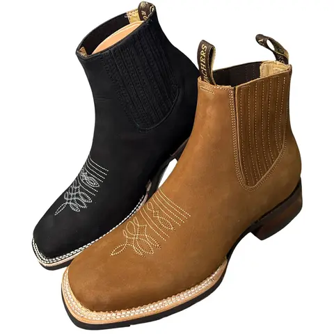 Botín Rodeo 8 segundos Nobuk Toppo Comfort Cow Hide Leather Cowboy-Style Boots for Rodeo Enthusiasts Classic Design Durable Construction Comfortable Fit