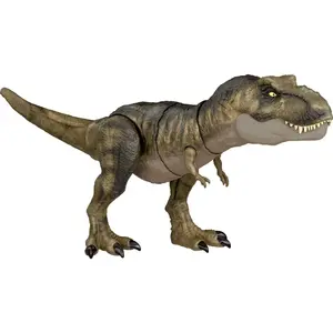 Mattel Jurassic World Dominion Dinosaur Toy, Thrash 'N Devour Tyrannosaurus Rex Action Figure with Sound & Motion