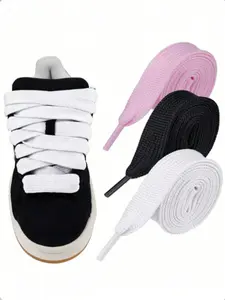 Wide Flat Shoelaces Replacement, Footwear Lace, Durable Portable Laces, 120cm/47 Inches, Unisex, for Sports Shoes, Belts, Boots, Canvas Shoes