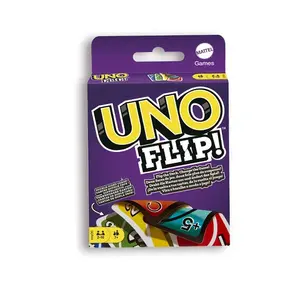 OriginalUNO Flip Card Game - 112 Poker Cards with Character Images Kids Christmas Gift Tabletop Toy
