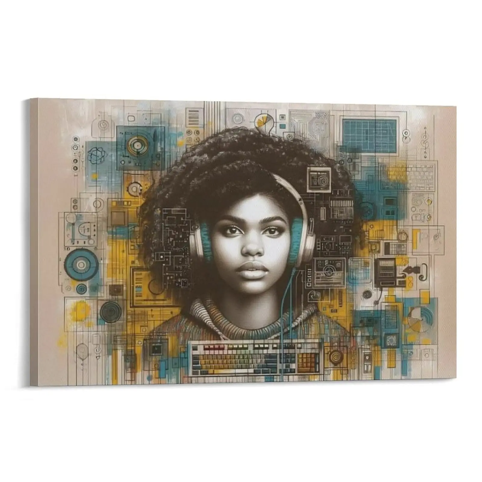 Woman Computer Programmer Poster Poster Canvas Wall Art For Bedroom Decor Bar Office Room Decor Gift