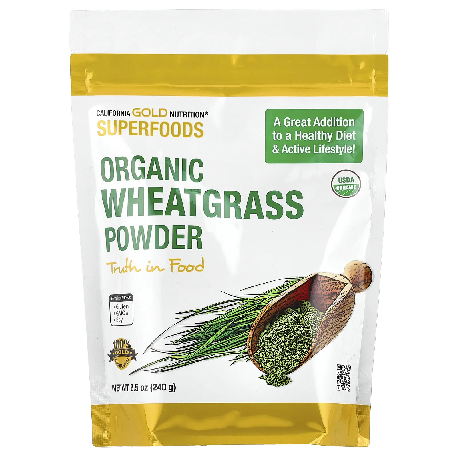 California Gold Nutrition Superfoods, Organic Wheat Grass Powder, 8.5 oz  (240 g)