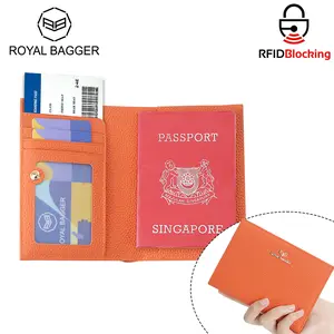 Royal Bagger Genuine Leather RFID Blocking Passport Wallets, Casual Style Credit Card Holder for Women, Travel Wallet Purse 3090