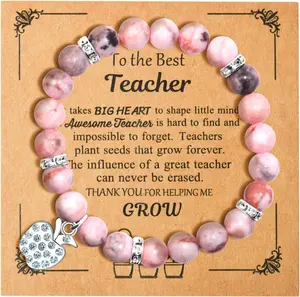 Teacher appreciation gifts,  Stone teacher Bracelet gifts for women, Teacher Day Gifts, Thank you gifts for teacher meaningful gifts