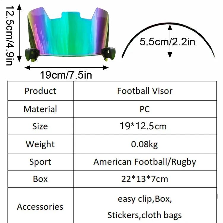Football Visor, visor for helmet football，football accessories，football gear，REVO chrome color process,Flat Lens Technology,Anti-glare and UV protection,Fits Youth and Adult Football Helmets
