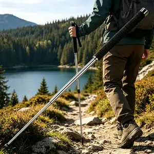 ELARIONITH Retractable Height-Adjustable Hiking Stick - 39 in, Comfortable Grip, Robust Durable Construction - Ideal for Hiking, Camping - Perfect Sports & Outdoor Adventure Gear