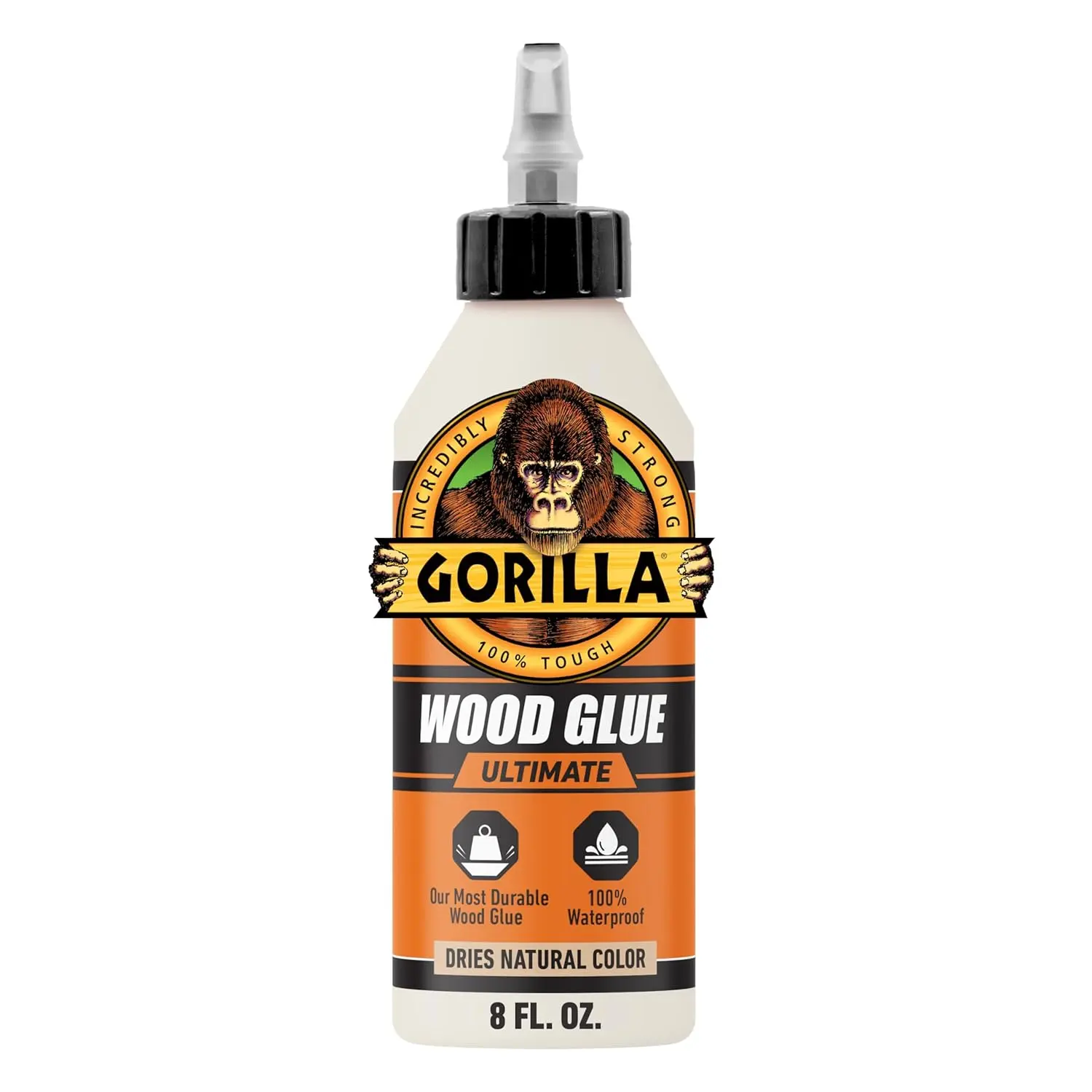 Ultimate Waterproof Wood Glue, Natural Wood Color, 8 Ounce (Pack of 1) - Waterproof for Indoor or Outdoor Projects and Repairs
