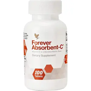 Forever Living - Absorbent-C - Orange and Honey Flavor with Oat Bran - Vitamin C Supplement for Immune Support and Skin Health - 100 Chewable Tablets