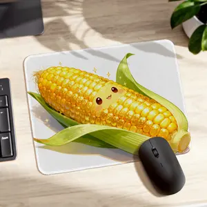 Cute Kawaii Corn Smile Mouse Pad - Gaming Large Non-Slip Pad with Stitched Edge for Precise Control, 26x21cm Desk Mat for PC Setup, Funny Office Gift
