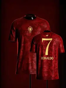 Premium Siu Seven Red Soccer Jersey Vintage Streetwear Athletic Shirt, Perfect Gifts, Gifts Boyfriend, Sports Top.