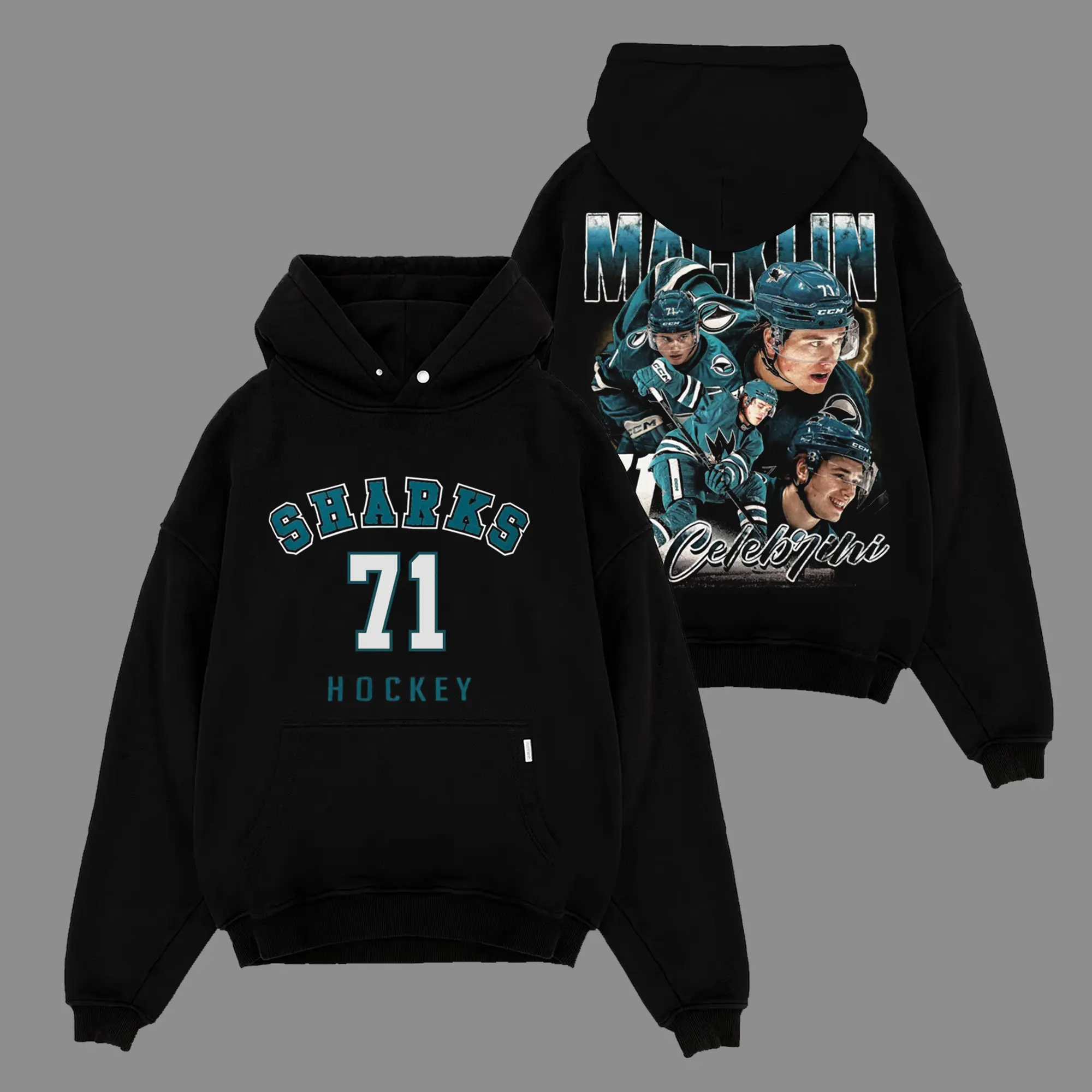 Macklin Celebrini 71 For Sharks Territory Premium Cotton Hoodie Sweatshirt T-Shirt (Made In US), The 1991 Club Hockey, Chester Fans Shirt, Game Day Outfits, Gift For Hockey Fans, Hockey Graphic Hoodie