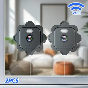 2pcs 2.4GHz WiFi Window Security Camera, 1080P Indoor Cameras, Pir Motion Detection, Two-Way Talk, Home Security Camera, Wireless Security Cameras, Easy & Quick Install, WiFi Surveillance Camera