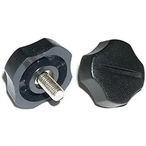 BLACK PLASTIC 5mm RADIO BRACKET KNOBS (2)