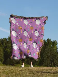 Halloween Woven Blanket, Mushroom Wall Hanging, Heirloom Tapestry Throw Picnic Blanket, Couch Dopamine Decor, Daughter Gift (Copy)