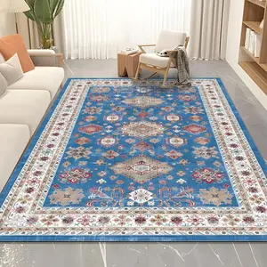 Traditional Oriental Style Rug, Non-slip Soft Floor Mat, Decorative Carpet for Home Living Room Bedroom Study Room