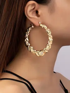 Women's Geometric Hoop Earrings, Party Style Iron Chain Design, Fashionable Hoop Earrings, Daily Wear & Gift for Valentine's Day Mother's Day Wedding
