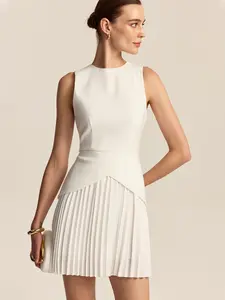 Elegant Pleated Hem Mini Dress