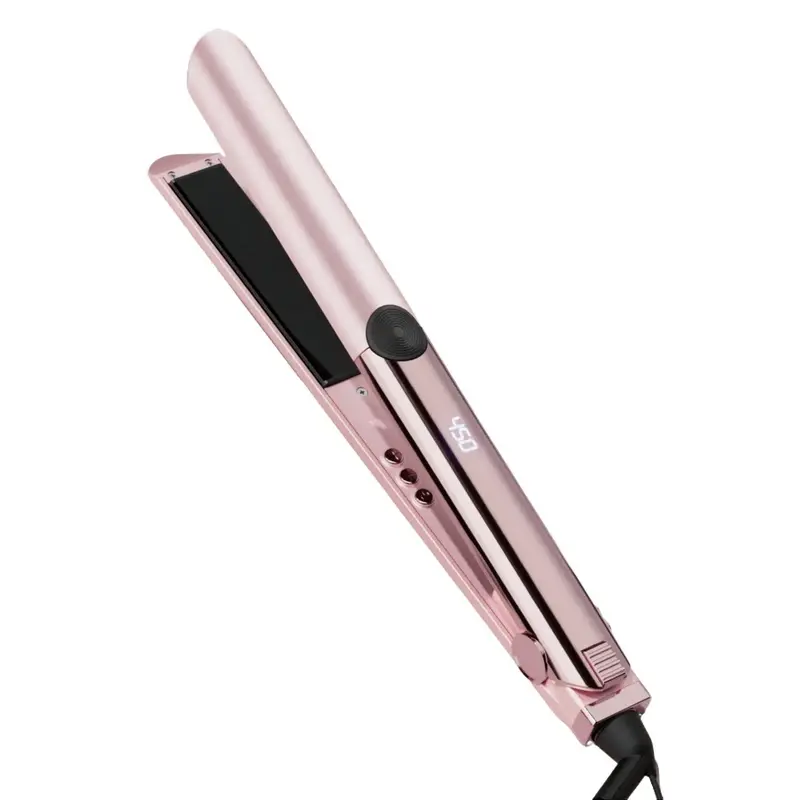 THIRTEK 1-in Ceramic Straightener Flat Iron - 2-in-1 Hair Tool for All Hair Types, 15 Adjustable Temp, Dual Voltage, Blowout at Home, Daily Hairstyle, Gifts for Women