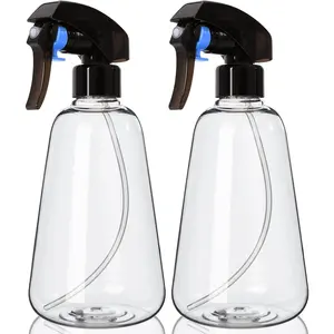 Spray Bottle 2 Pack, 16oz - Ultra Fine Mist, Plant Mister Hair Misting Empty Spray Bottles Indoor, Leak Proof Water Sprayer for Planting, Hair Care, Essential Oils, Cleaning Solutions (Clear)