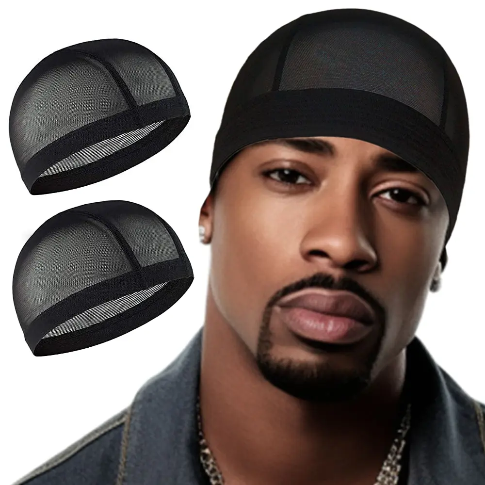 2/20pcs, Elastic Mesh Wave Cap, Large Hip-hop Short Hair Cap, Breathable Mesh Headgear