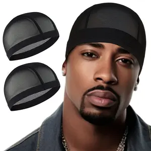 2/20pcs, Elastic Mesh Wave Cap, Large Hip-hop Short Hair Cap, Breathable Mesh Headgear