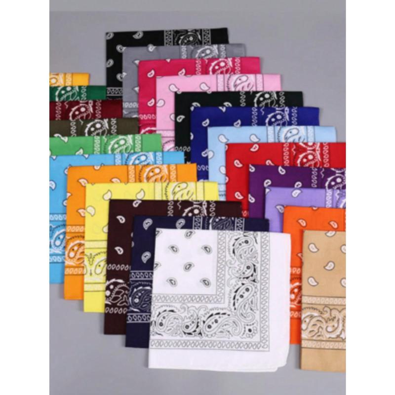 1PCS Paisley Bandana Scarf – Classic Retro Street Style, Multiple Colors Square Bandana, Headwear, Neckerchief, Pocket Square, 1pc