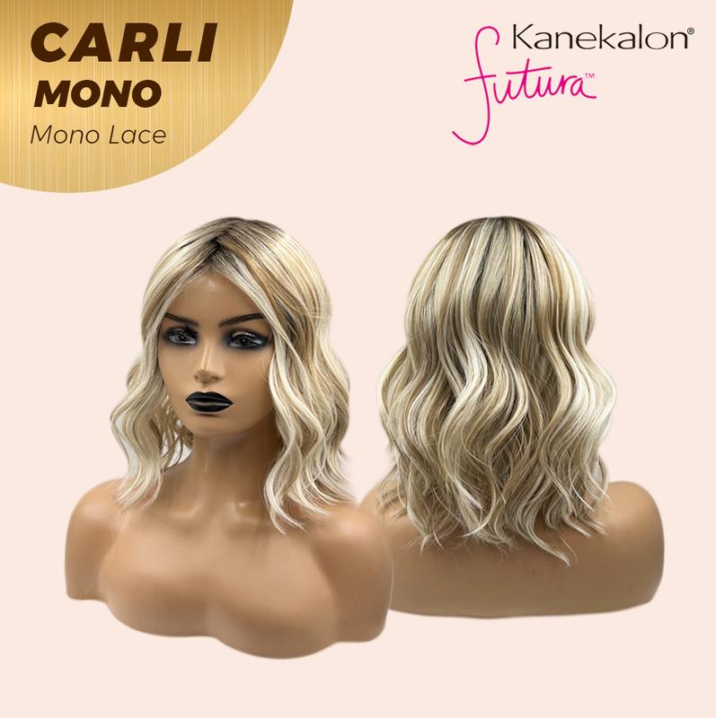 JBEXTENSION CARLI MONO Monofilament Handmade Wig 6X5 Full Monofilament Hand Tied Top Wig 14 Inches Mix Blonde Wave Mono Lace Wig With Anti-slip Silicone Strips Glueless Wig CARLI MONO【BENDY EAR TABS】