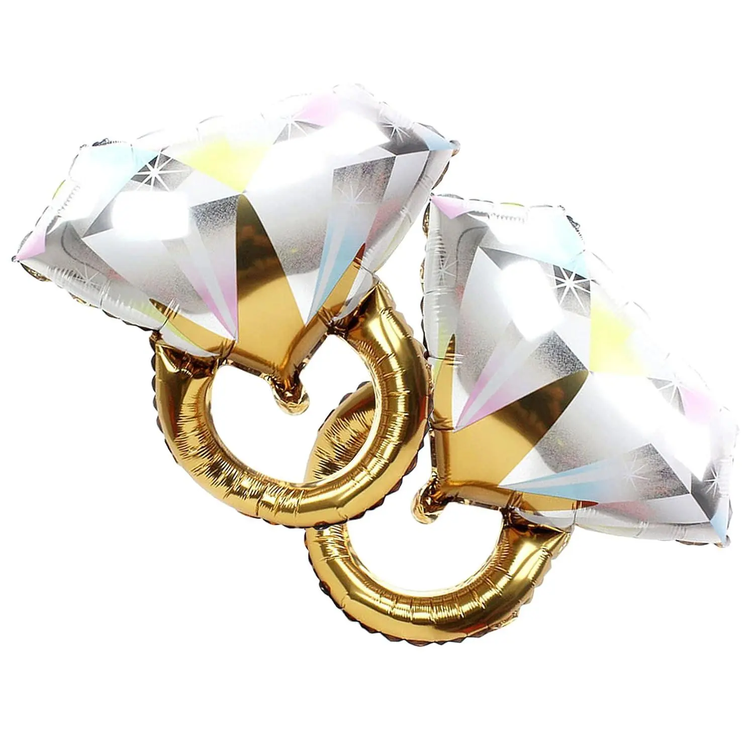 2Pcs Diamond Ring Aluminum Balloon,Wedding Bridal Shower Marriage Engagement Party Supplies