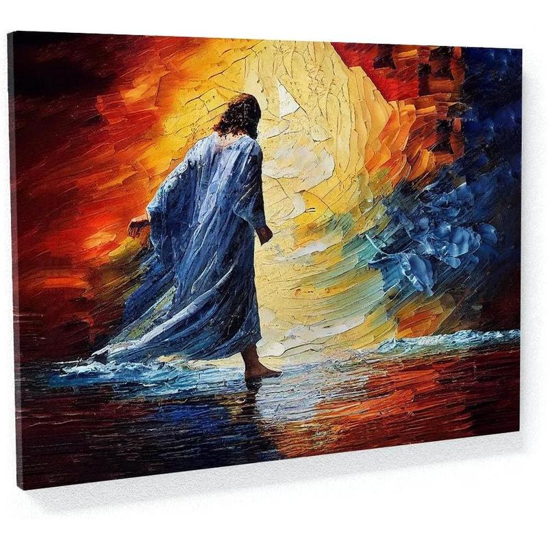 1 Count Sense Canvas Jesus 1 Canvas Art - Home Decor Wall Art Print Poster Painting Large 16x12inch Frameless