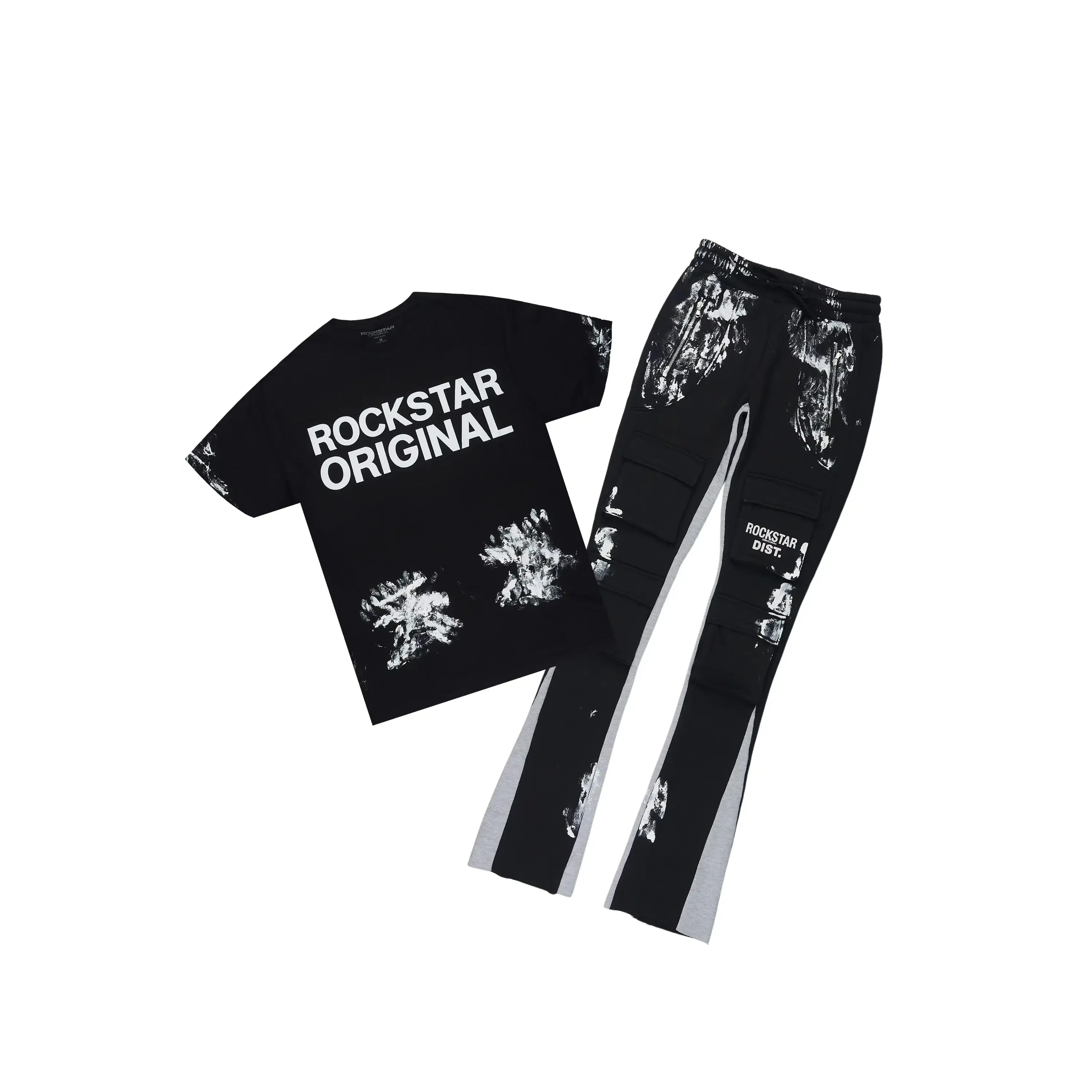 Antoon 2.0 Black T-Shirt/Stacked Flare Track Set