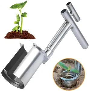 Bulb Planter Tool – Stainless Steel Seed Planting Tool, Ideal for Bulb & Sod Plugging, Sowing, Transplanting