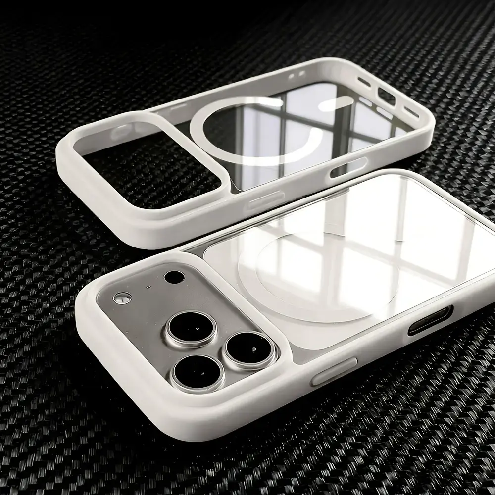Phone Case – Premium Transparent Magnetic Wireless Charging Case, Compatible with iPhone 17 Pro Max/17/16/15/14/13/12/11 Pro Max Plus Mini/17 Air/17 Pro; Features Flexible Edges and a Sturdy Protective Back Panel with Shock-Absorption Capabilities.