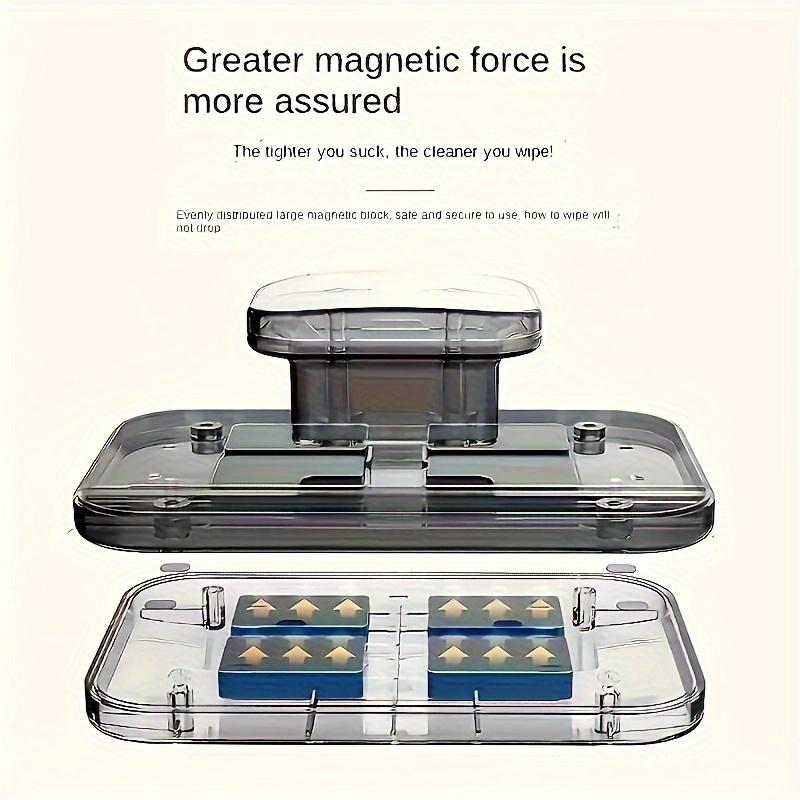 Dual-Sided Magnetic Window Cleaner with Strong Magnets - High-Rise Glass Cleaning Tool, ABS Handheld with Anti-Pinch & Anti-Drop Protection, Fits 3-10mm Glass, Indoor Outdoor Use