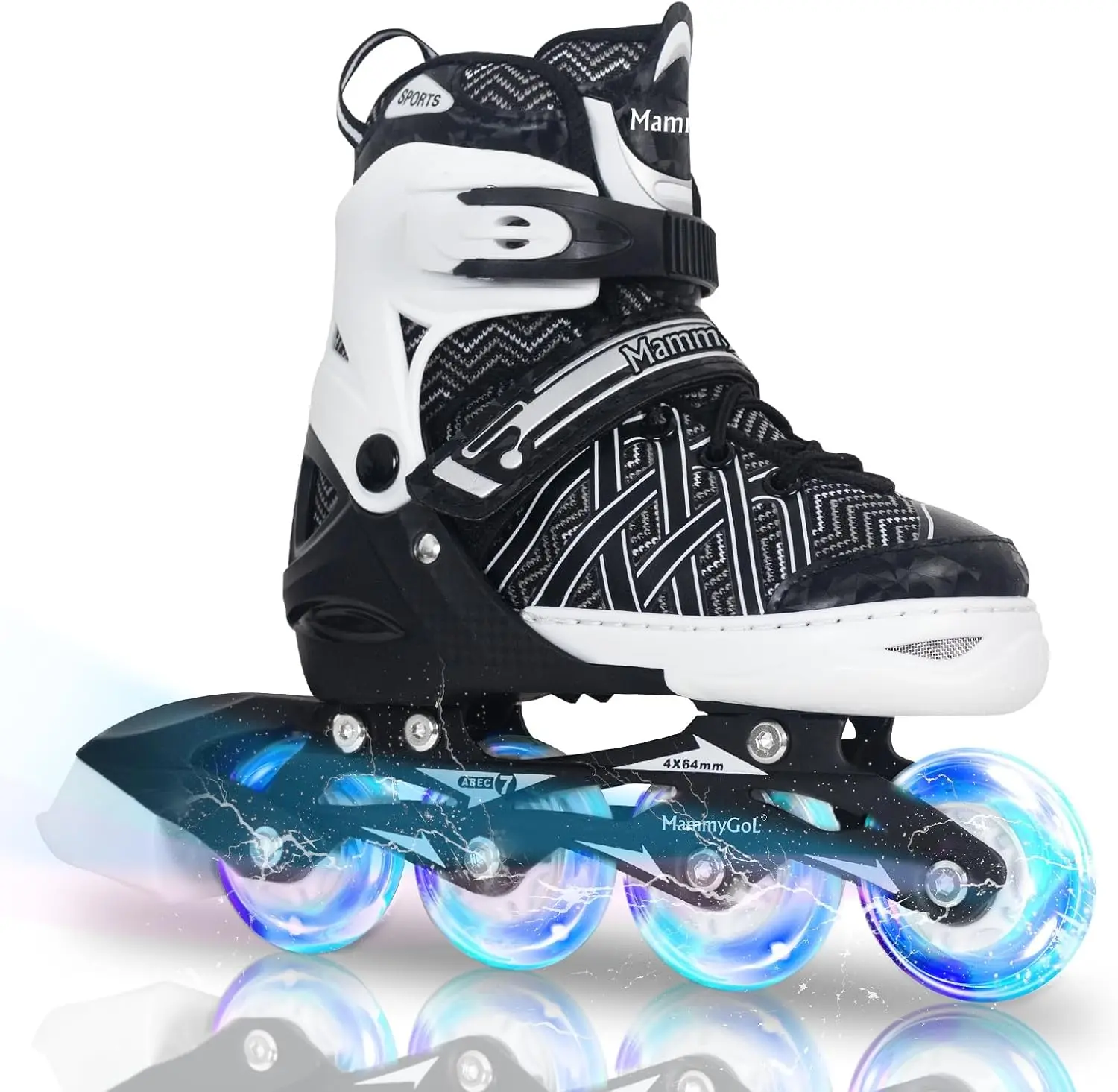 Kids Inline Skates Boy Girls Adjustable Skates with Illuminating Wheels Roller Skates Beginners