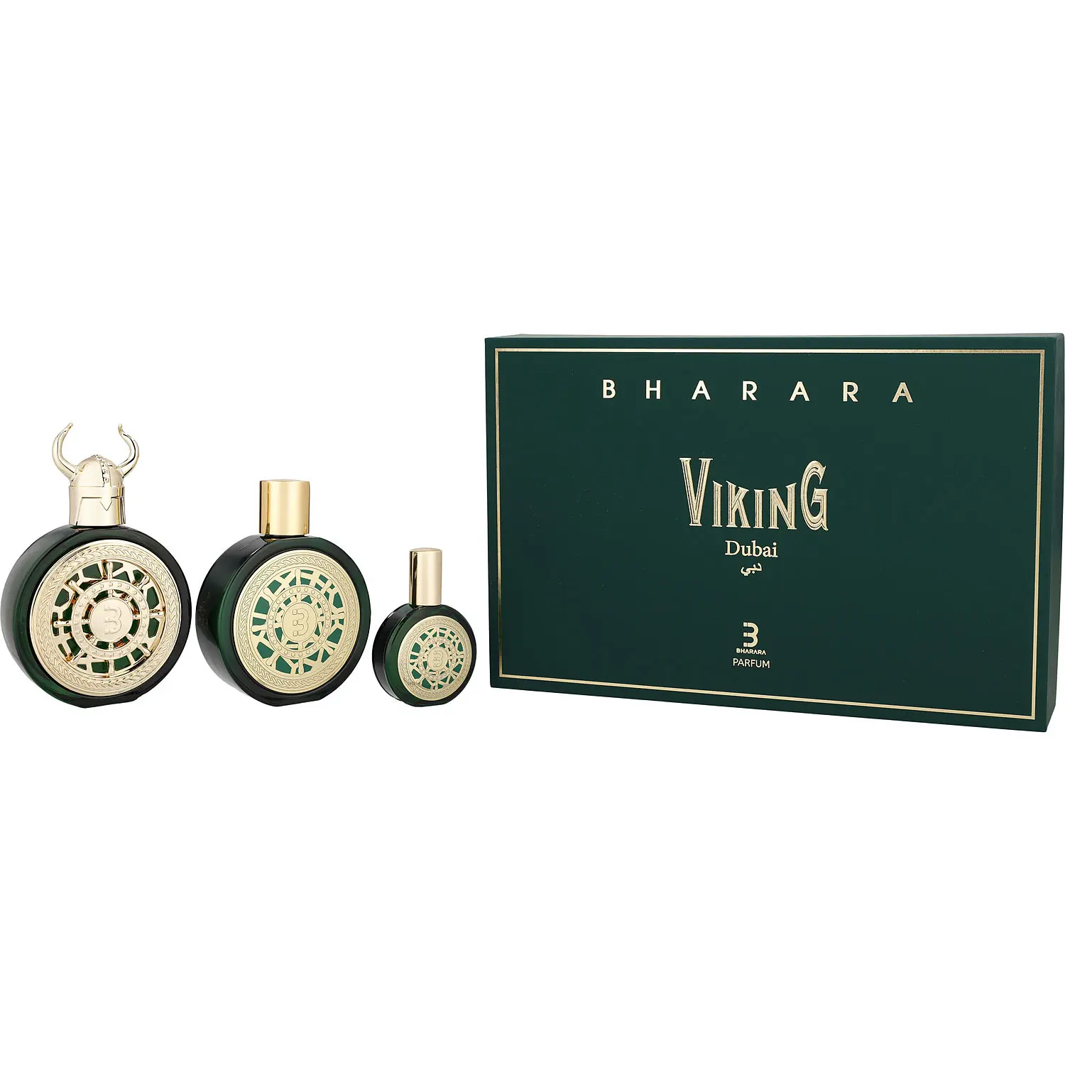 Bharara Viking Dubai Set-Parfum Spray 3.4 Oz & Parfum Spray 1 Oz & Body Lotion 6 Oz For Unisex