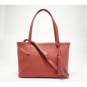 Parker Clay Eden Leather Carryall Tote with Crossbody Strap & Tassel