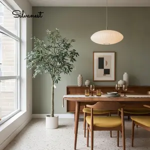 【Memorial Day】Silvanest 6FT/7FT Artificial Olive Tree, Tall Faux Silk Plant in Pot with Wood Branches and Fruits for Indoor Home Office Decor