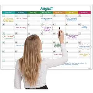 Large Undated Dry Erase Wall Calendar - Erasable Laminated with 8 Round Stickers, 40" x 28", for Office Home Classroom, Colorful