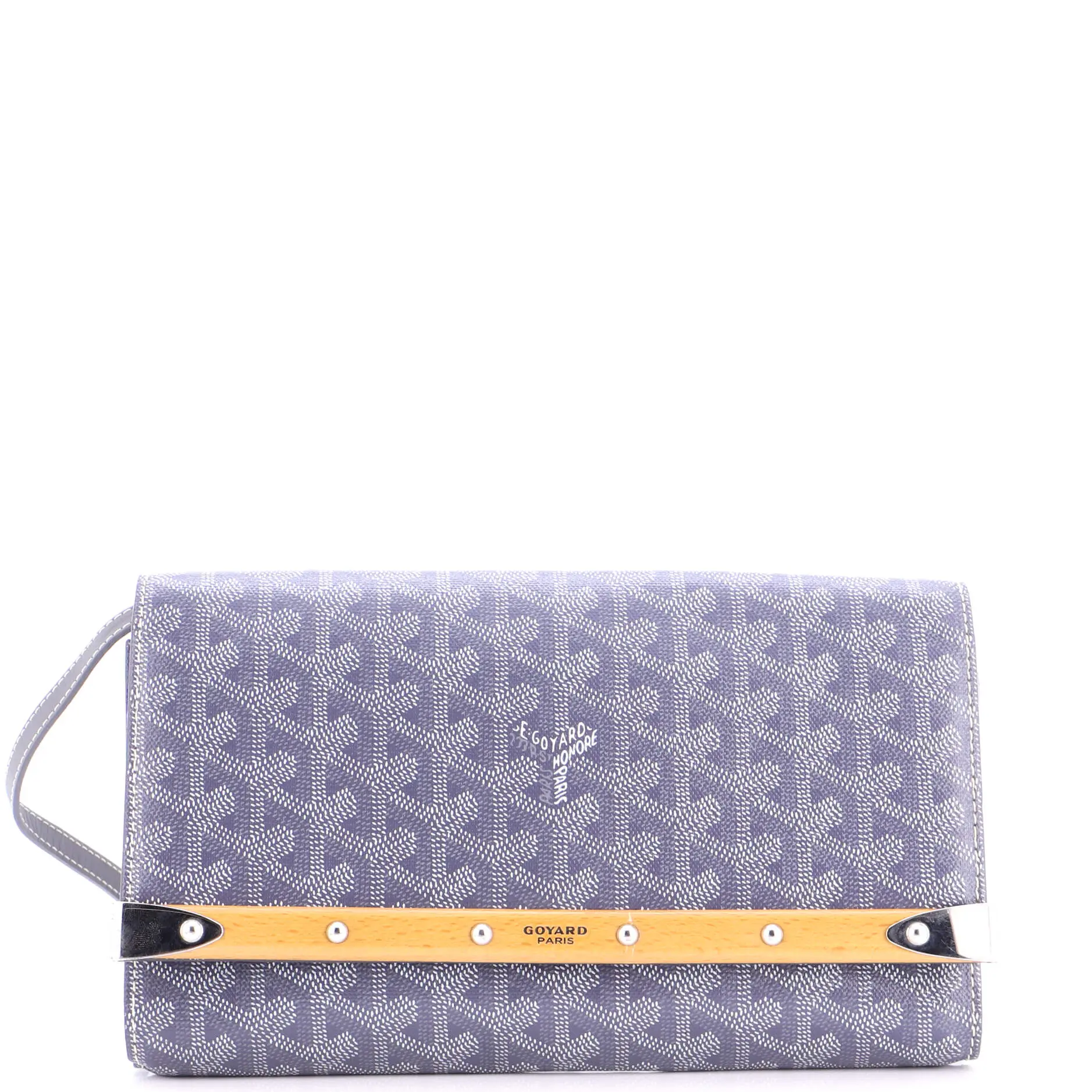 Pre-owned Goyard material Messenger Bags Monte Carlo Clutch with Strap Coated Canvas PM by Rebag
