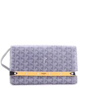 Pre-owned Goyard material Messenger Bags Monte Carlo Clutch with Strap Coated Canvas PM by Rebag