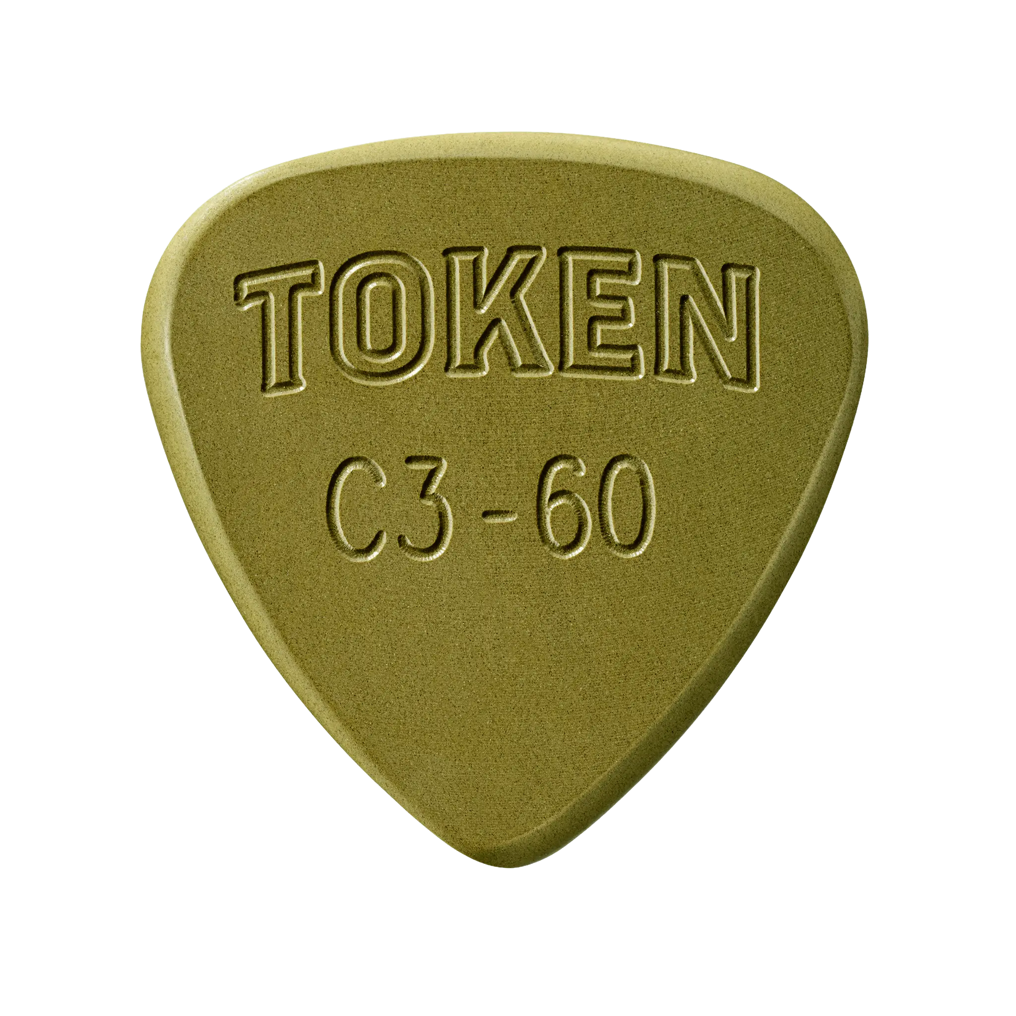 TOKEN C3-60 Pick - Two-Round Cut Green Material Polyamide-Imide for Guitar & Mandolin Players 1.52 mm Thickness